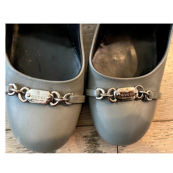 Gucci Vintage Nameplate Heels Womens Size 37.5 - Picture 3 of 10